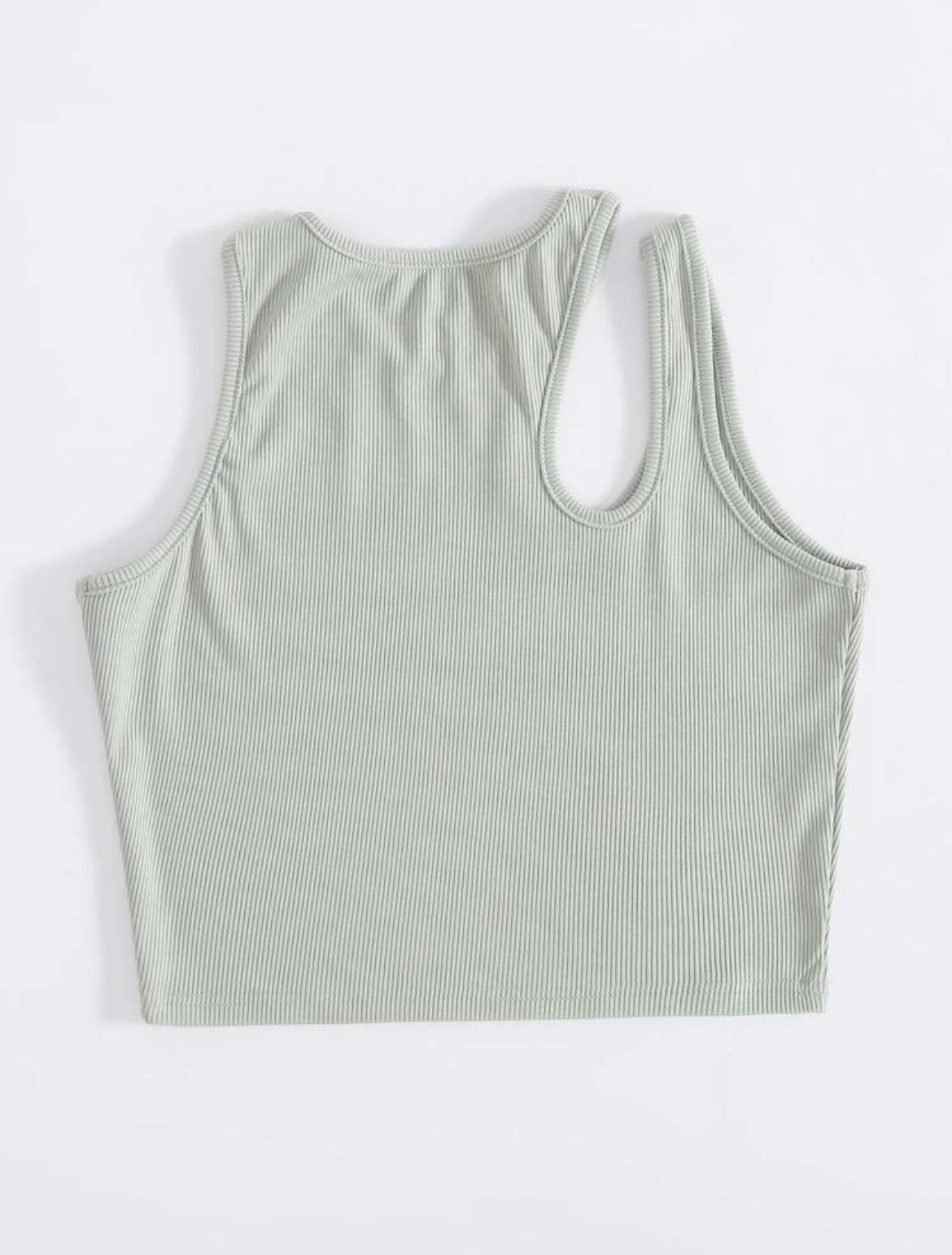 SHEIN Essnce Camiseta Sin Mangas De Punto Acanalado Con Hombros Descubiertos Sólidos Para El Verano