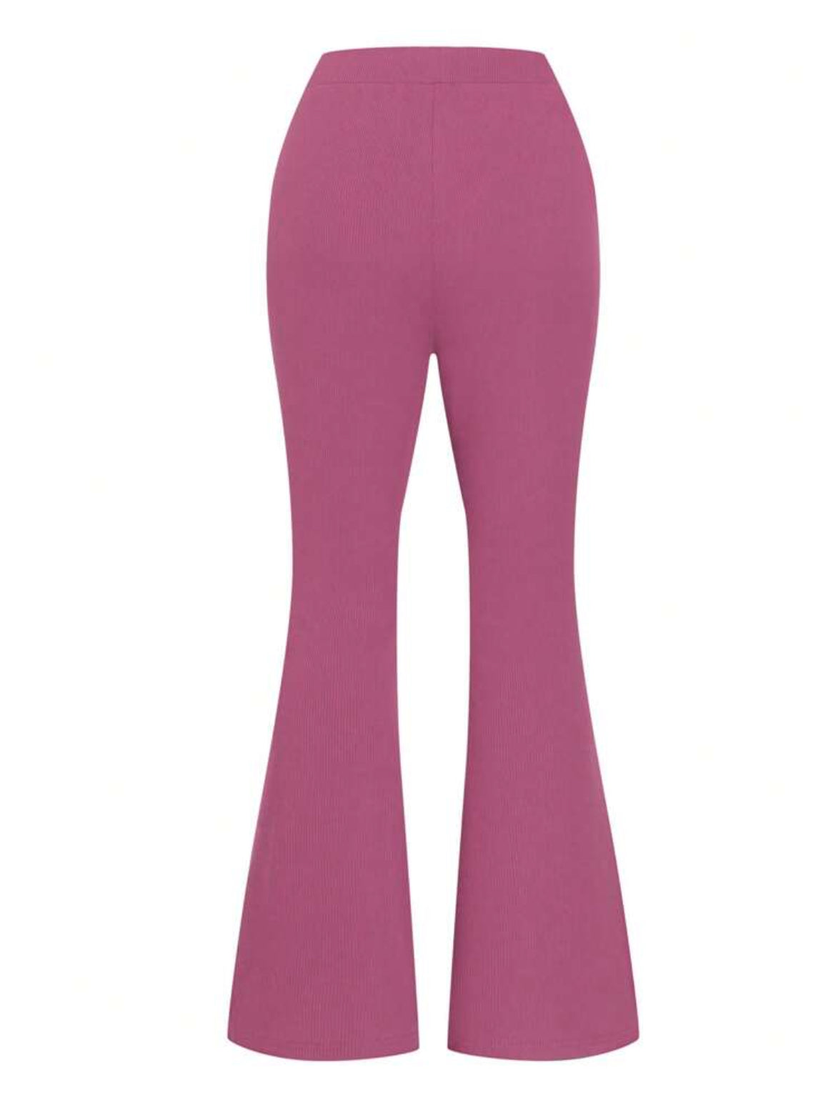 SHEIN Essnce Pantalones de moda de pierna acampanada de unicolor para mujeres, todo a juego