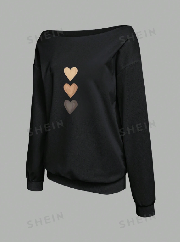 SHEIN EZwear Sudadera para mujer de hombros abiertos, informal, de estilo minimalista