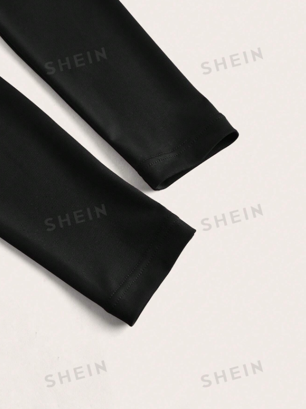 SHEIN Clasi Vestido cómodo y abrigado de ajuste ceñido, con pliegues delanteros, hendidura y diseño elegante