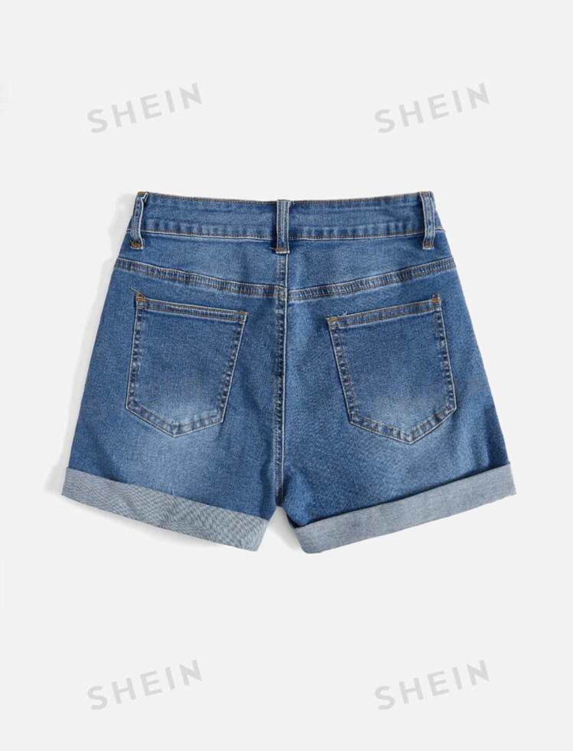 SHEIN Essnce Shorts en mezclilla bajo de doblez