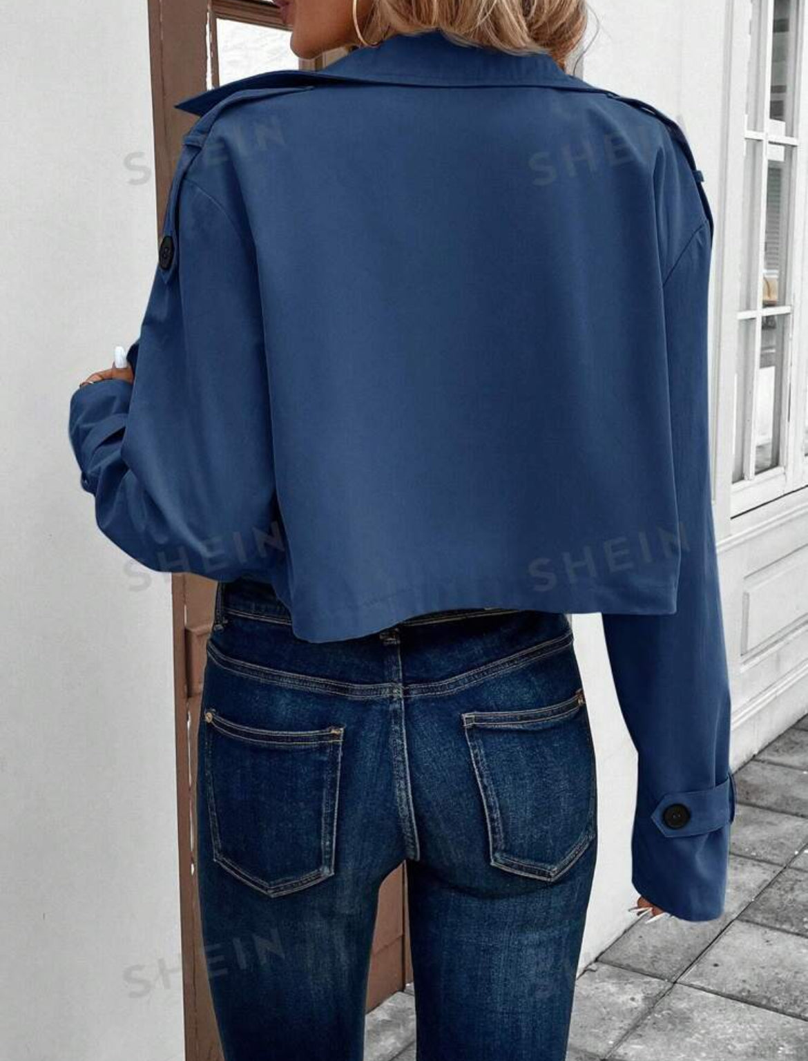 SHEIN LUNE Abrigo trench casual de color caqui para mujeres, otoño e invierno