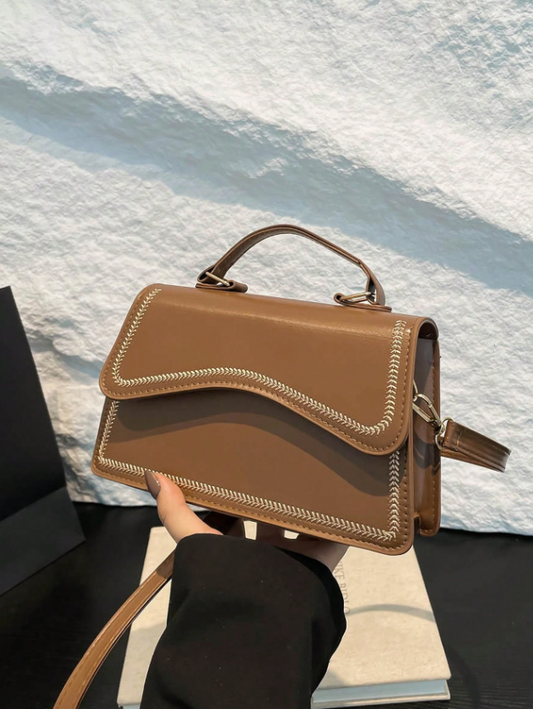 Bolso de hombro color marrón, bolso cruzado de moda para vacaciones y viajes al aire libre, pequeño bolso cuadrado elegante y ligero