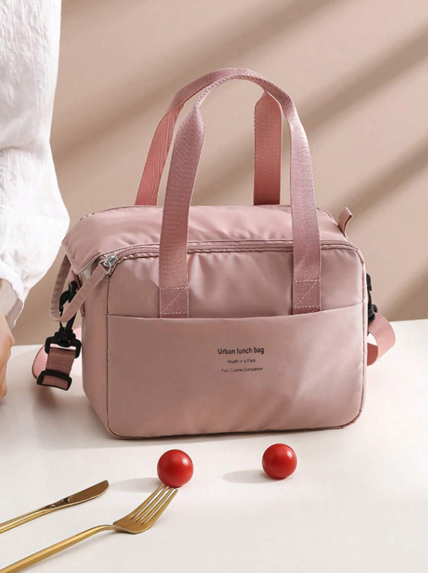 Bolsa de mano para almuerzo Bolsa de almuerzo de alta calidad Bolsa de aislamiento de gran capacidad a prueba de agua con forro de aluminio Correa de hombro ajustable desmontable Aislada