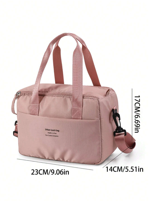 Bolsa de mano para almuerzo Bolsa de almuerzo de alta calidad Bolsa de aislamiento de gran capacidad a prueba de agua con forro de aluminio Correa de hombro ajustable desmontable Aislada