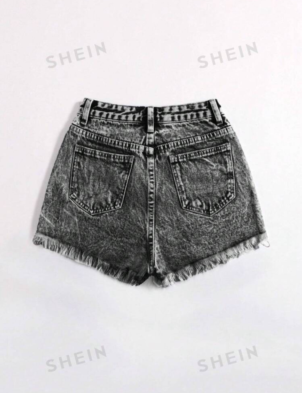 SHEIN EZwear Pantalones cortos de mezclilla desgarrados informales de verano