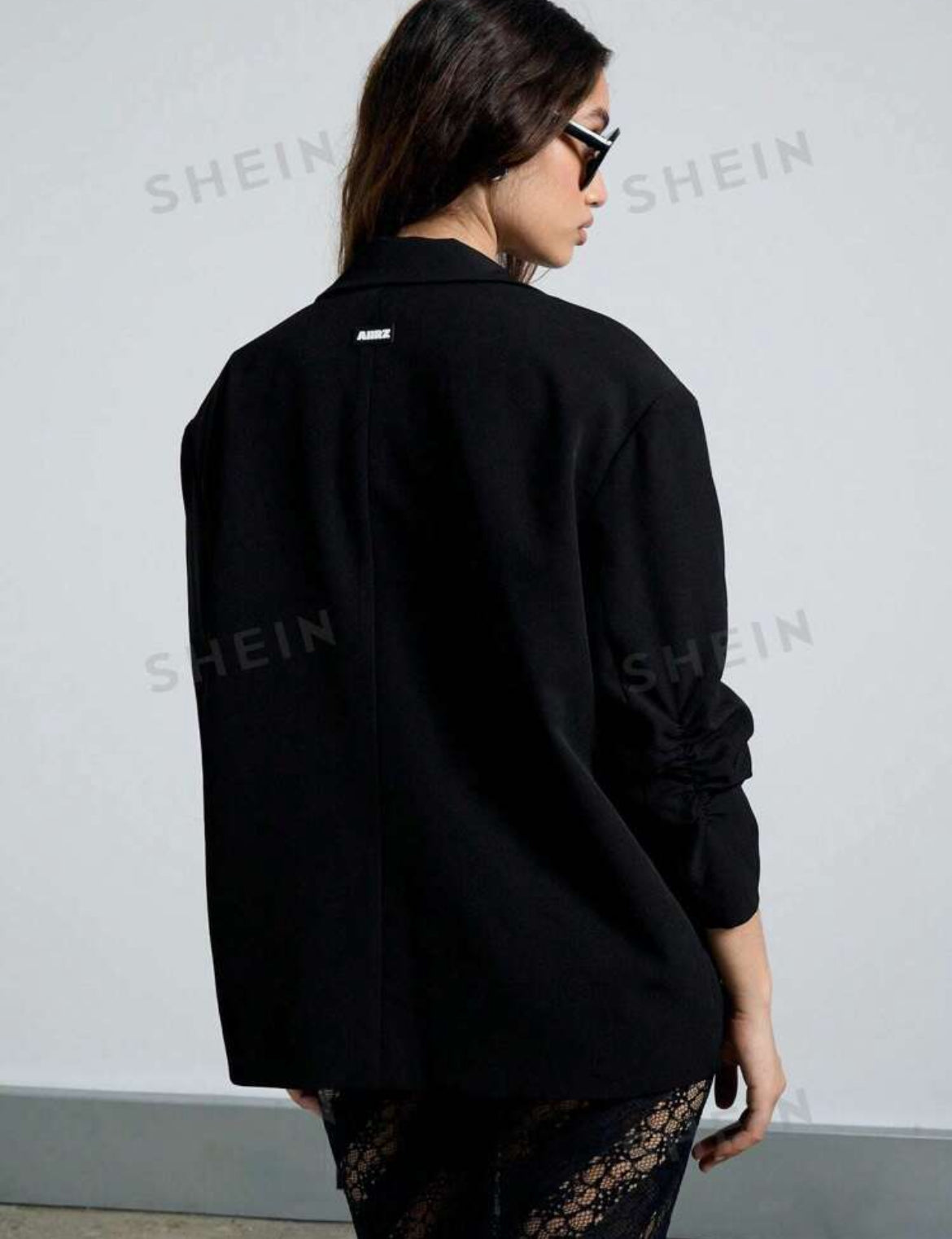 AiiRZ Chaqueta blazer con mangas abullonadas y plisadas oversize