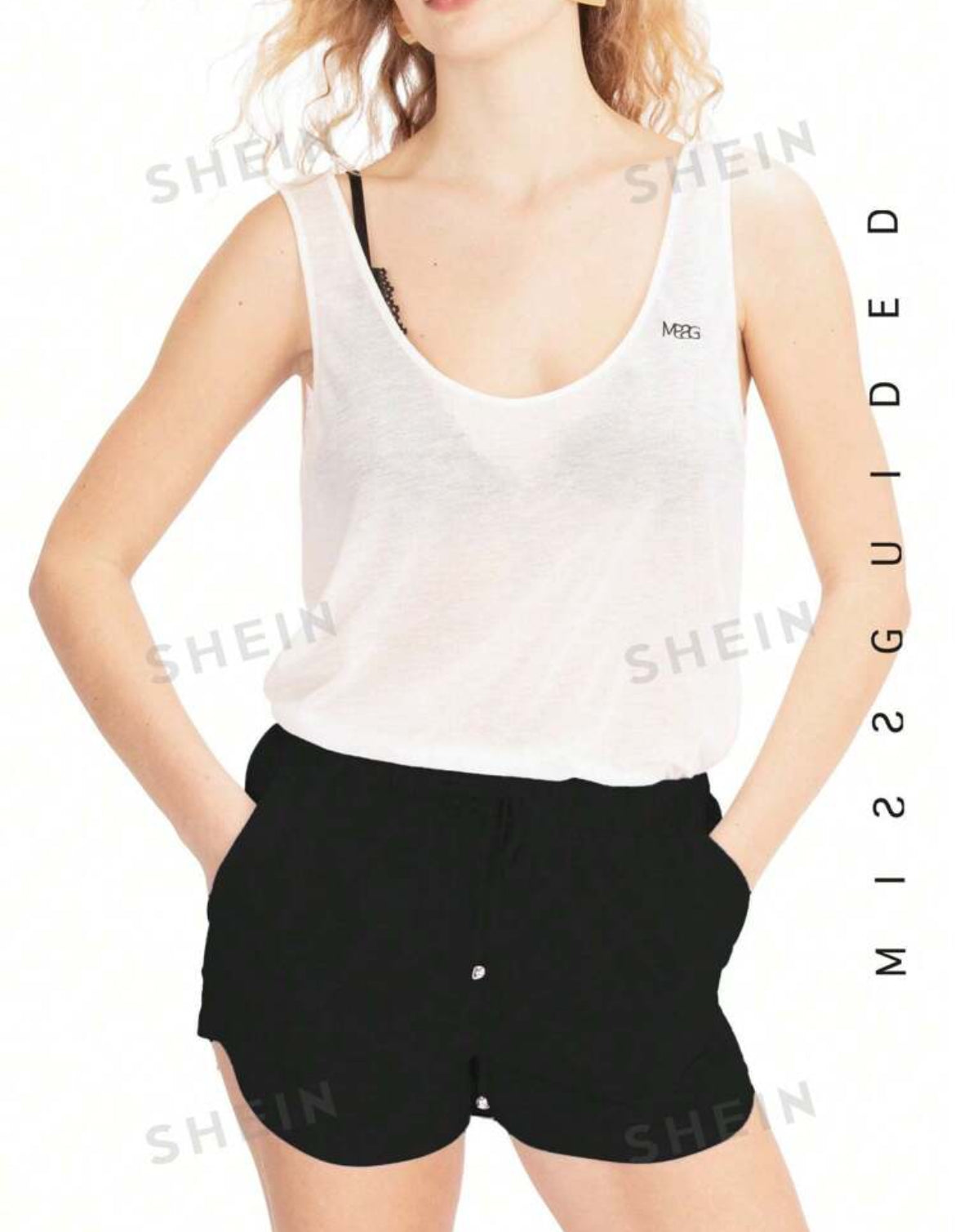 MISSGUIDED Pantalón Corto De Cintura Elástica