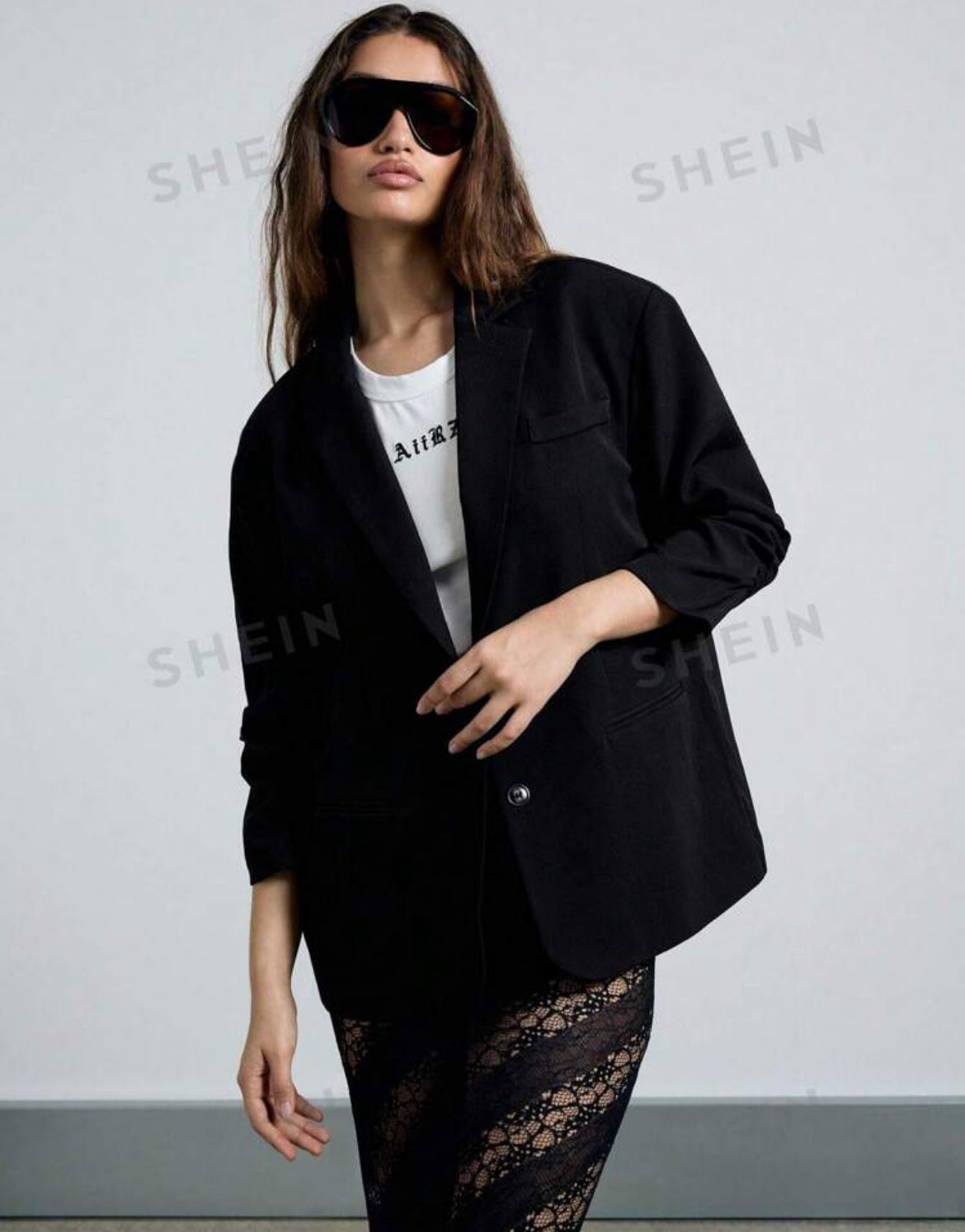 AiiRZ Chaqueta blazer con mangas abullonadas y plisadas oversize