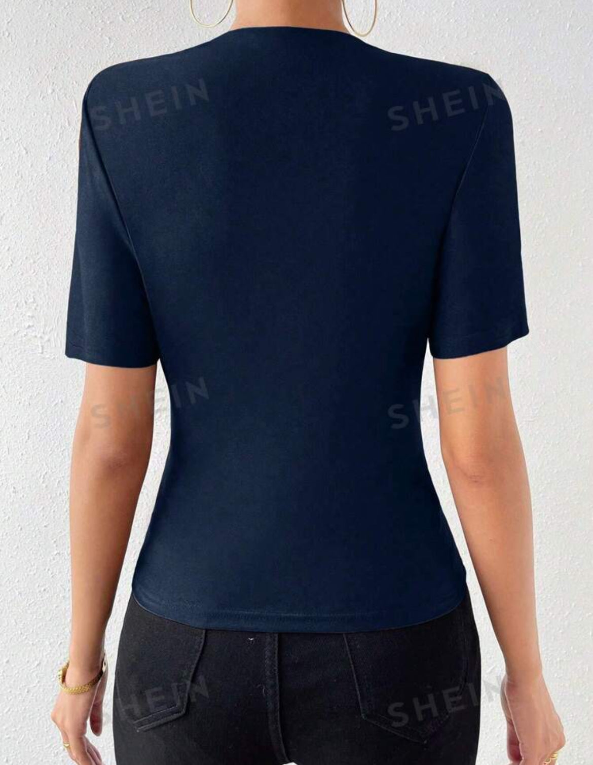 SHEIN Allurite Camiseta de hombros fruncido
