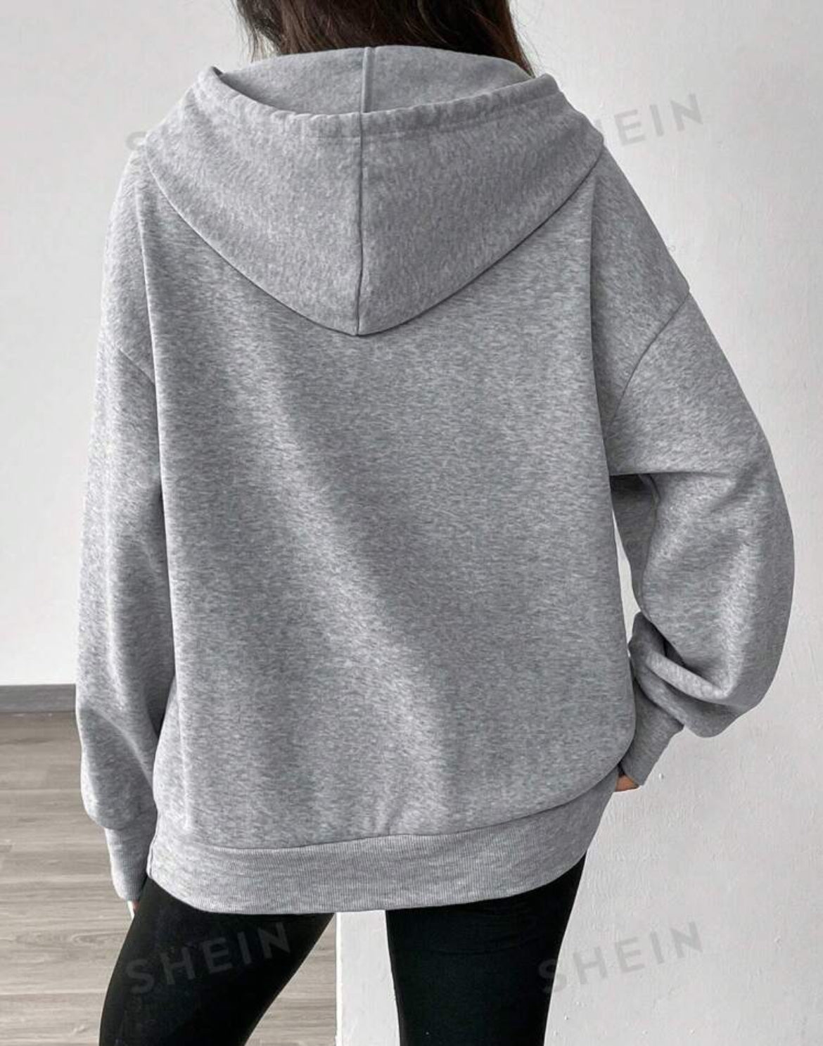SHEIN LUNE Sudadera casual con capucha y bolsillo tipo canguro para mujeres, sudadera de manga larga