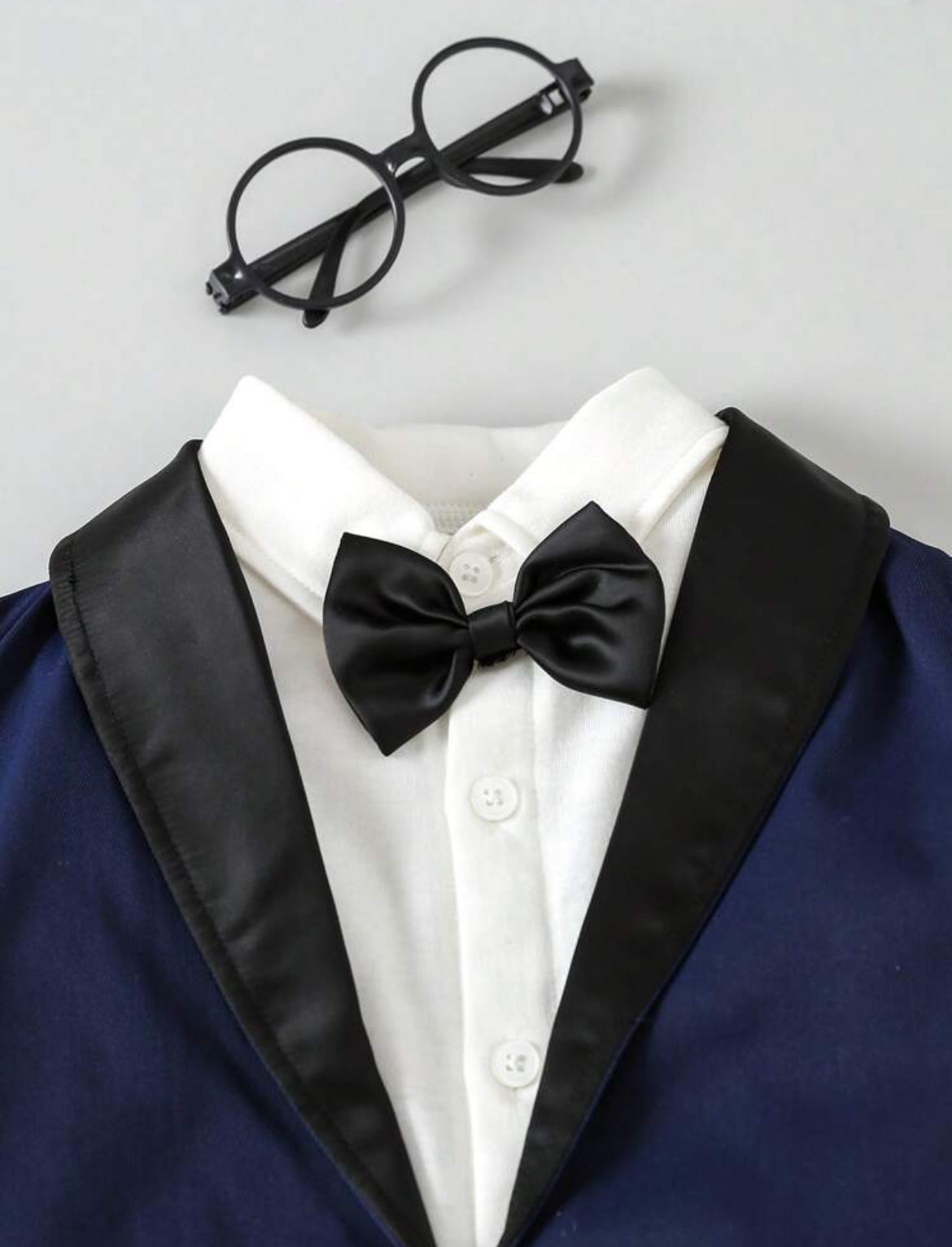 SHEIN Conjunto de 2 piezas de niño pequeño con chaqueta de cuello de chal de manga larga y pantalones, elegante y de moda para fiesta de cumpleaños, fiesta de noche, boda, bautizo, 1er cumpleaños